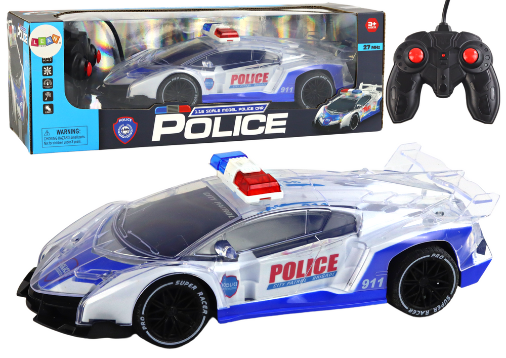 Policinis sportinis RC automobilis 1:16 su šviesomis