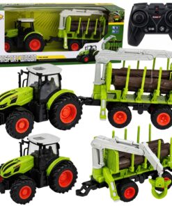 RC traktorius su miško priekaba ir rąstų griebtuvu 1:24