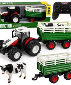 RC traktorius su priekaba ir karve 1:24