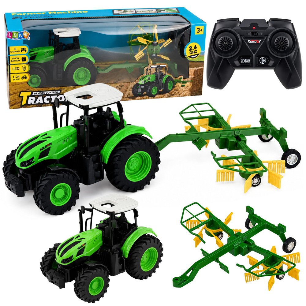 RC ūkinis traktorius su grėbliu 1:24 RC ūkinis traktorius su grėbliu 1:24