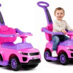 SPORT CAR rožinė paspirtuko mašinėlė vaikams