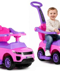 SPORT CAR rožinė paspirtuko mašinėlė vaikams