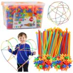STRAWS šiaudelių konstruktorius (1000 detalių) – mega rinkinys lagamine