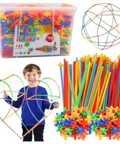 STRAWS šiaudelių konstruktorius (1000 detalių) – mega rinkinys lagamine