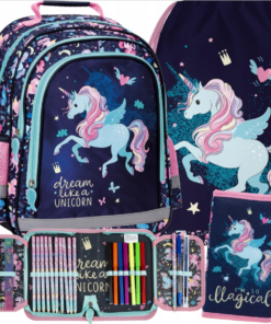 Deform mokyklinis rinkinys 3‑in‑1 „Unicorn“ – kuprinė, penalas, batų maišelis