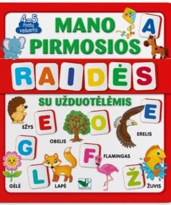 Mano pirmosios raidės SU UŽDUOTĖLĖMIS 4-5m.v.(knyga su 64 putplasčio kortelėmis)