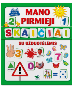 Mano pirmieji skaičiai SU UŽDUOTĖLĖMIS 4-5m.v.(knyga su 64 putplasčio kortelėmis)