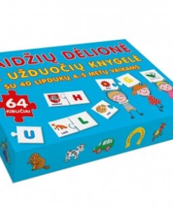 Raidžių dėlionė ir užduočių knygelė su 40 lipdukų 4-5 metų vaikams