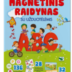 Magnetinis RAIDYNAS su užduotėlėmis. 136 raidės, 28 kortelės, 32 užduotys