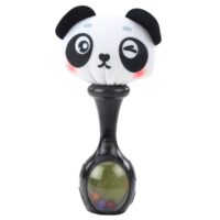 Sensorinių barškučių rinkinys su minkštu kamuoliuku – beždžionėlė ir panda