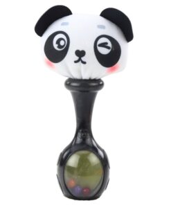 Sensorinių barškučių rinkinys su minkštu kamuoliuku – beždžionėlė ir panda