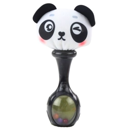 Sensorinių barškučių rinkinys su minkštu kamuoliuku – beždžionėlė ir panda