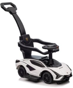 Vaikiška stumiama mašinėlė Lamborghini QLS‑996T – balta