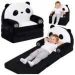 Vaikiškas 2‑in‑1 atsilenkiantis krėslas–gultas „Panda“