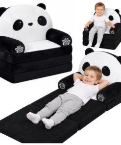 Vaikiškas 2‑in‑1 atsilenkiantis krėslas–gultas „Panda“