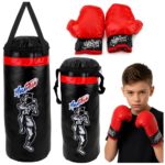 Vaikiškas bokso maišas su Muay Thai pirštinėmis – dydis S