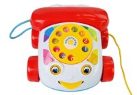 Vaikiškas telefonas ant ratukų – traukiamas