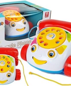Vaikiškas telefonas ant ratukų – traukiamas