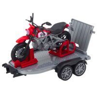 Visureigis su priekaba ir motociklu – šviesos ir garso efektai