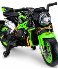 XW‑07 elektromotoras su LED šviečiančiais ratais – žalias