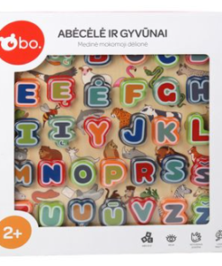 BO. Medinė dėlionė „Raidės ir gyvūnai“ – abėcėlė vaikams lietuvių kalba
