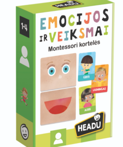 HEADU Montessori kortelės „Emocijos ir veiksmai“ – lietuvių kalba