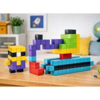 3D magnetiniai konstravimo blokeliai – 96 detalių