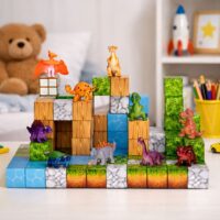 3D magnetiniai konstravimo kubeliai – 114 detalių