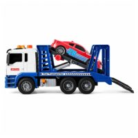 Automobilių transporterio sunkvežimis su sportine mašina