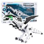 Baterijomis maitinamas robotas dinozauras – vaikšto