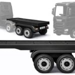 HL358 Mercedes Scania Actros juodas vilkikas su puspriekabe