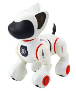 Interaktyvus robotas šuo su nuotolinio valdymo pultu