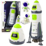 Kosminė raketa su astronautais ir transporto priemone – šviesos ir garso efektai