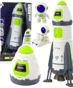 Kosminė raketa su astronautais ir transporto priemone – šviesos ir garso efektai