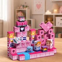 Magnetiniai blokeliai Pink Cubes