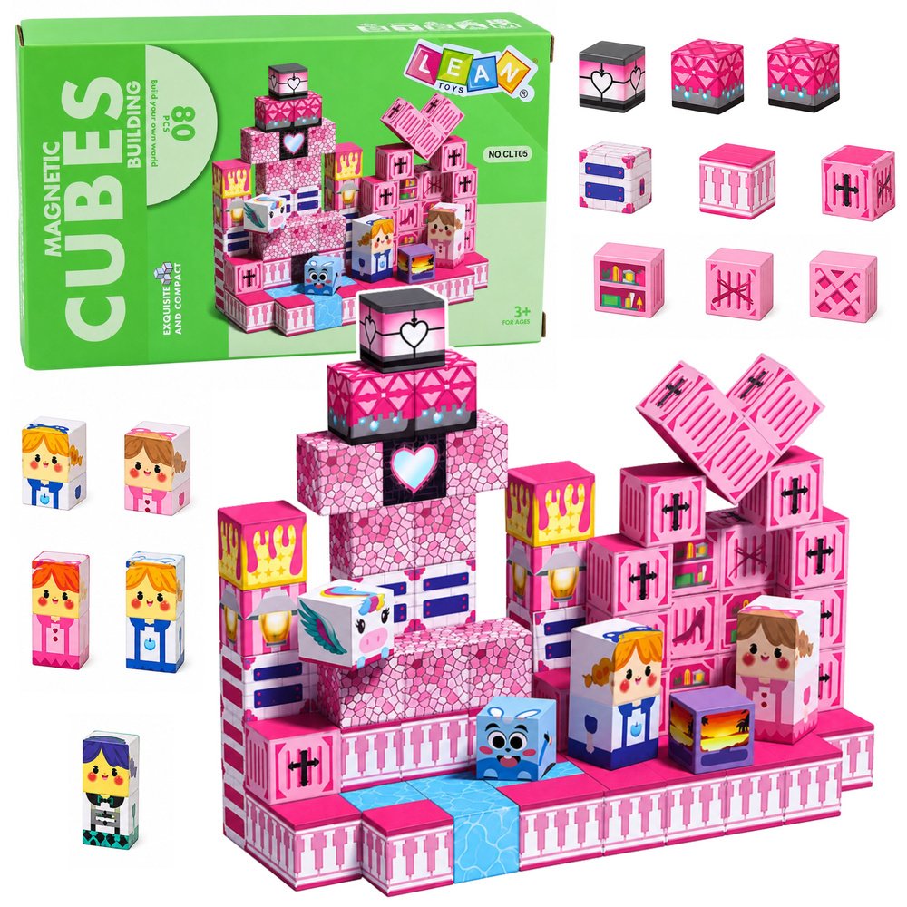 Magnetiniai blokeliai Pink Cubes