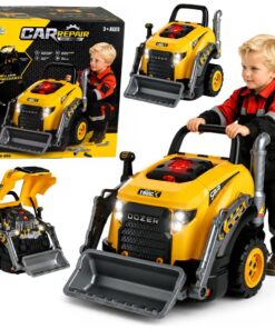 Mažojo mechaniko buldozeris su šviesomis ir garsų efektais – ardomas variklis