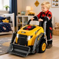 Mažojo mechaniko buldozeris su šviesomis ir garsų efektais – ardomas variklis