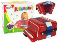 Mažojo muzikanto akordeonas – raudonas