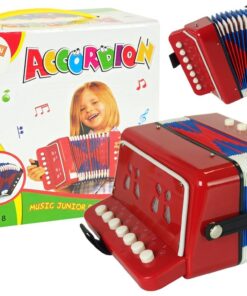 Mažojo muzikanto akordeonas – raudonas