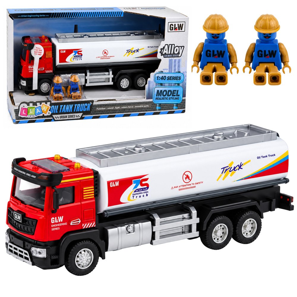 Metalinis autocisterna „Tank Truck“ su šviesomis ir garsais Metalinis autocisterna „Tank Truck“ su šviesomis ir garsais
