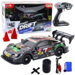 Nuotoliniu valdomas lenktyninis automobilis RC 1:16 „Black Carbon“ su LED apšvietimu