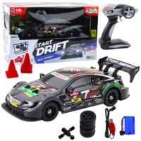Nuotoliniu valdomas lenktyninis automobilis RC 1:16 „Black Carbon“ su LED apšvietimu
