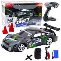 Nuotoliniu valdomas lenktyninis automobilis RC 1:16 „Black Monster“ su LED apšvietimu