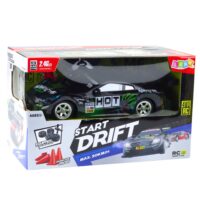 Nuotoliniu valdomas lenktyninis automobilis RC 1:16 „Black Monster“ su LED apšvietimu