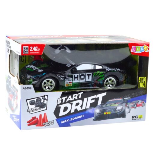 Nuotoliniu valdomas lenktyninis automobilis RC 1:16 „Black Monster“ su LED apšvietimu