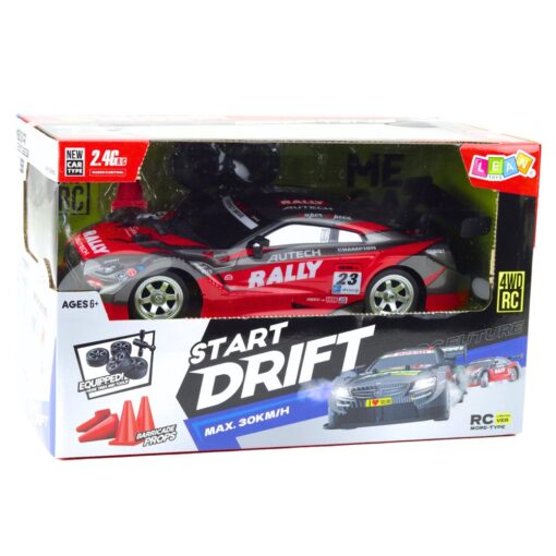 Nuotoliniu valdomas lenktyninis automobilis RC 1:16 „Red Monster“ su LED apšvietimu