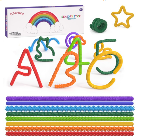 Sensorinės „Fidget Stick“ lazdelės – 8 vnt.