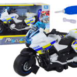 Vaikiškas policijos motociklas su atsukimo funkcija