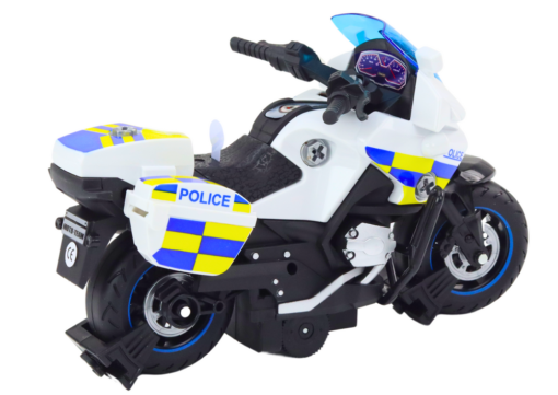 Vaikiškas policijos motociklas su atsukimo funkcija